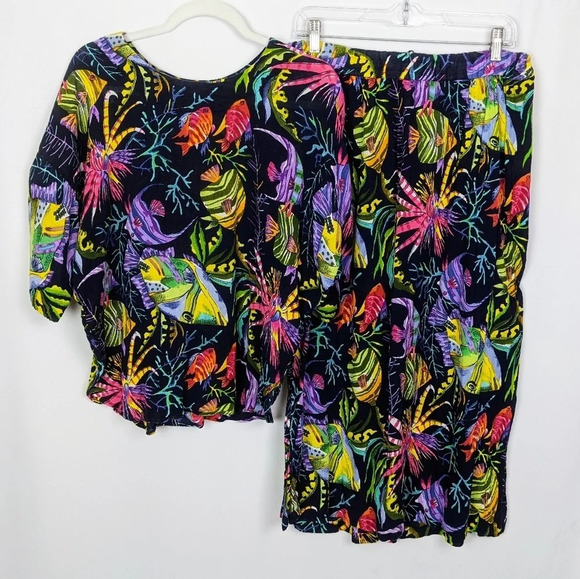 Vintage 1970 Adini Indian Cotton Gauze Bohemian Hippy Two Piece Set Skirt Top S - Picture 2 of 7